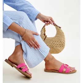 Chanclas rosa oscuro con hebilla de Isana rosado 6