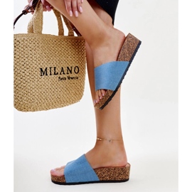Chanclas cuña corcho Naifene azul 4