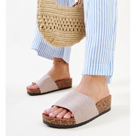 Mules beige oscuro con cuña Naifene de corcho 1 Mules beige oscuro con cuña Naifene de corcho 1