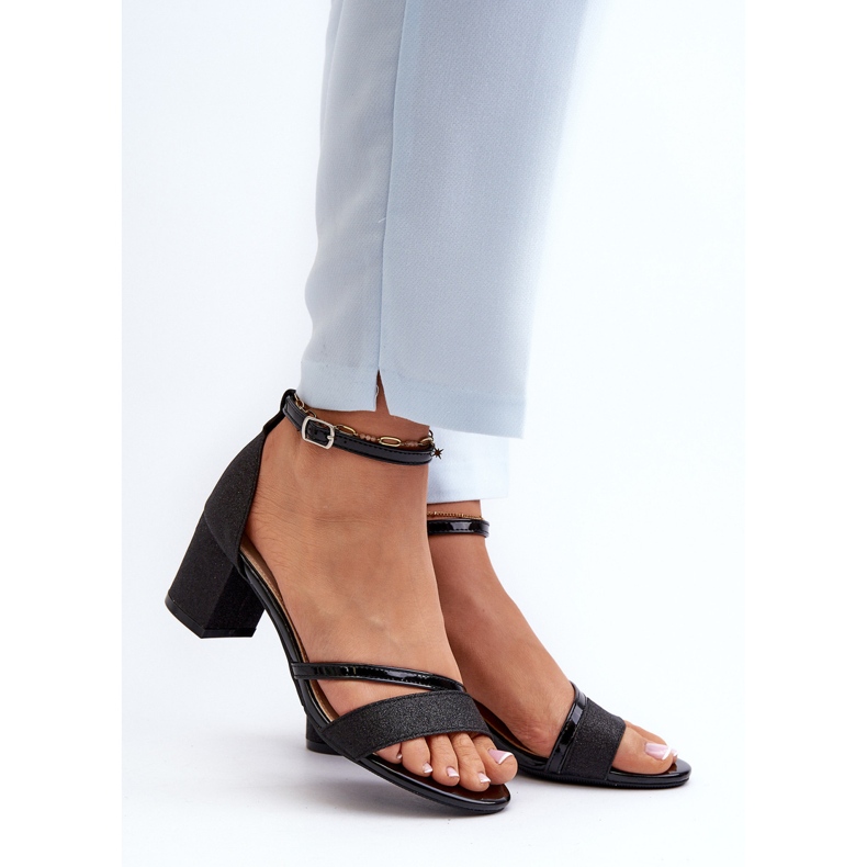 Vinceza Sandalias Tacón Bajo Mujer Glitter Negro Ploemis 2 Vinceza Sandalias Tacón Bajo Mujer Glitter Negro Ploemis 2