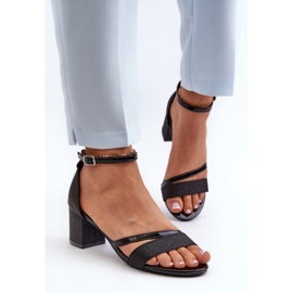 Vinceza Sandalias Tacón Bajo Mujer Glitter Negro Ploemis 4