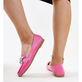 Mocasines rosa oscuro con hebilla Mali de circonitas rosado 5