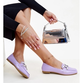 Mocasines morados con hebilla Mali de circonitas violeta 1