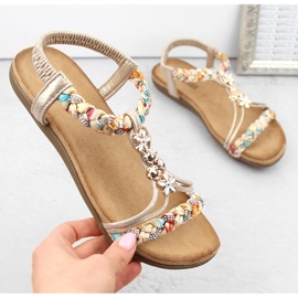 Sandalias cómodas sin cordones para mujer, beige, Artiker 54C1323 4