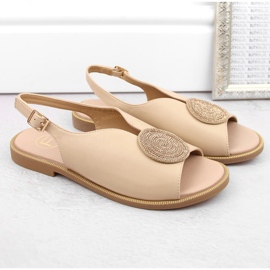 Sandalias de mujer beige con circonitas Filippo DP6229 5