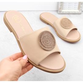 Zapatillas de casa de mujer beige con circonitas Filippo DP6217 4