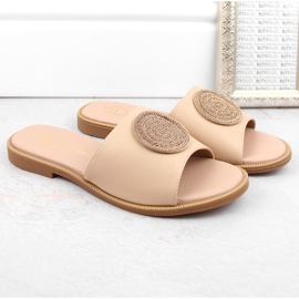 Zapatillas de casa de mujer beige con circonitas Filippo DP6217 5