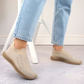 S.Barski Deportivas slip-on con pedrería D&amp;A OLI257A, beige 1