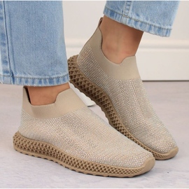 S.Barski Deportivas slip-on con pedrería D&amp;A OLI257A, beige 2