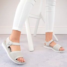Sandalias mujer gris calado Sergio Leone SK082H 2