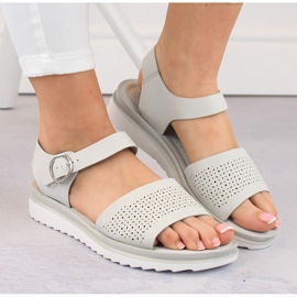 Sandalias mujer gris calado Sergio Leone SK082H 3