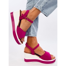 Sandalias cuña Dirado Fucsia rosado 3