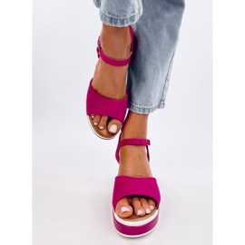 Sandalias cuña Dirado Fucsia rosado 2