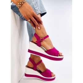 Sandalias cuña Dirado Fucsia rosado 5