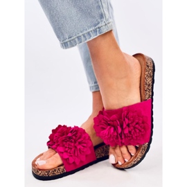 Chanclas de corcho con flores Sebill Fucsia rosado 4