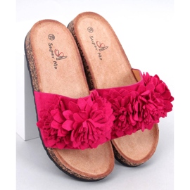 Chanclas de corcho con flores Sebill Fucsia rosa 1