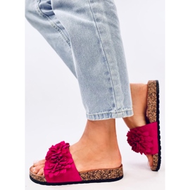 Chanclas de corcho con flores Sebill Fucsia rosado 3