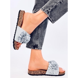 Babuchas de corcho con flores Sebill Gris 5