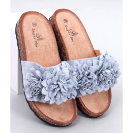 Babuchas de corcho con flores Sebill Gris 1 Babuchas de corcho con flores Sebill Gris 1