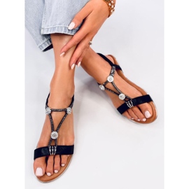 Hesna Sandalias negras con circonitas negro 5