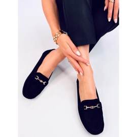 Mocasines mujer en ante Sourd Negro 3