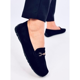Mocasines mujer en ante Sourd Negro 4