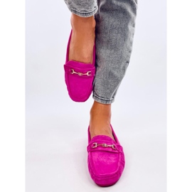 Mocasines mujer en ante Sourd Fucsia rosado 2