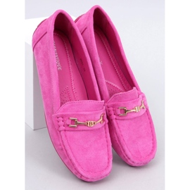 Mocasines mujer en ante Sourd Fucsia rosado 1