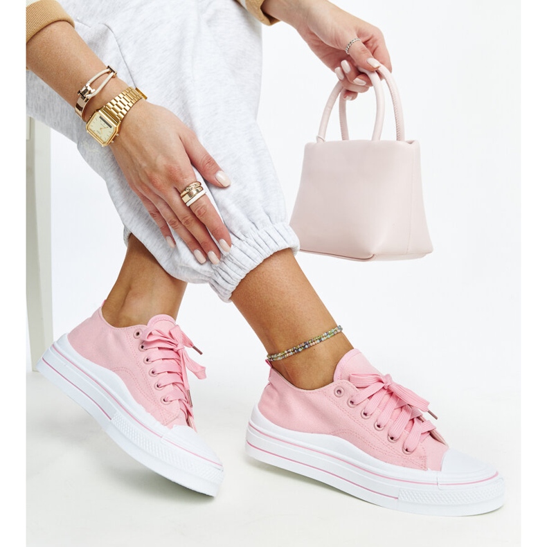 Zapatillas Anbarin rosa con plataforma 1