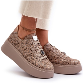 Deportivas de Piel con Plataforma Maciejka 06191-10 Beige 9