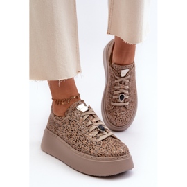 Deportivas de Piel con Plataforma Maciejka 06191-10 Beige 4