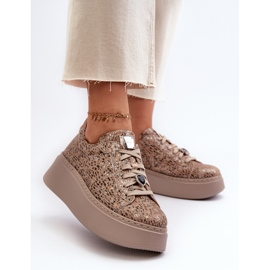 Deportivas de Piel con Plataforma Maciejka 06191-10 Beige 3