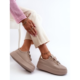 Deportivas Mujer Piel Con Adornos CheBello 4292 Beige 6