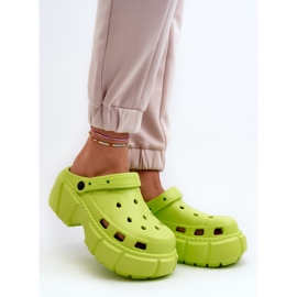 Chanclas de mujer de espuma con suela maciza lima Witima verde 2 Chanclas de mujer de espuma con suela maciza lima Witima verde 2