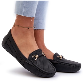 Mocasines Calados Con Decoración Para Mujer, Negro Kaydance 8