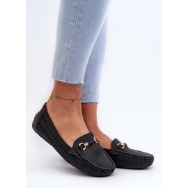 Mocasines Calados Con Decoración Para Mujer, Negro Kaydance 2