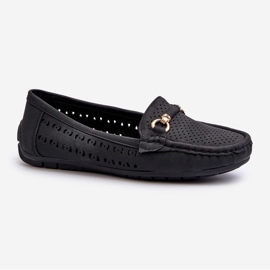 Mocasines Calados Con Decoración Para Mujer, Negro Kaydance 1
