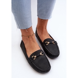 Mocasines Calados Con Decoración Para Mujer, Negro Kaydance 5
