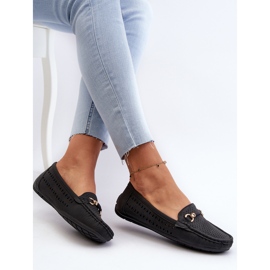 Mocasines Calados Con Decoración Para Mujer, Negro Kaydance 7