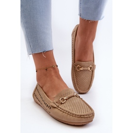 Mocasines Calados Con Decoración Para Mujer, Marrón Kaydance beige 4