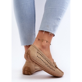 Mocasines Calados Con Decoración Para Mujer, Marrón Kaydance beige 6