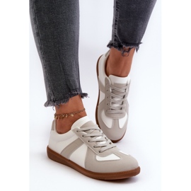 Zapatillas bajas de mujer trenzadas blancas y grises blanco 4