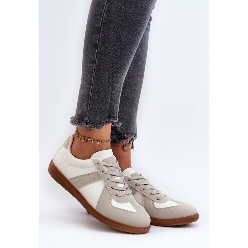 Zapatillas bajas de mujer trenzadas blancas y grises blanco 2