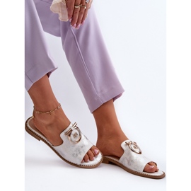 Chanclas Mujer Elegantes Brillantes Con Decoración S.Barski KV27-032 Plata 7