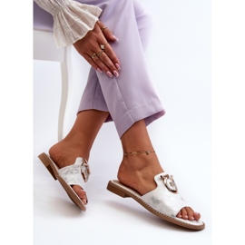 Chanclas Mujer Elegantes Brillantes Con Decoración S.Barski KV27-032 Plata 6