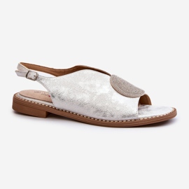 Sandalias De Mujer Con Decoración En Tacón Plano S.Barski KV24-057 Plata 1