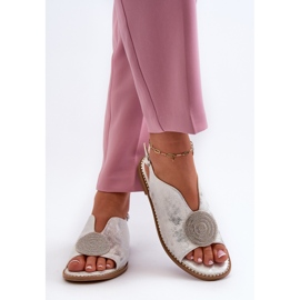 Sandalias De Mujer Con Decoración En Tacón Plano S.Barski KV24-057 Plata 6