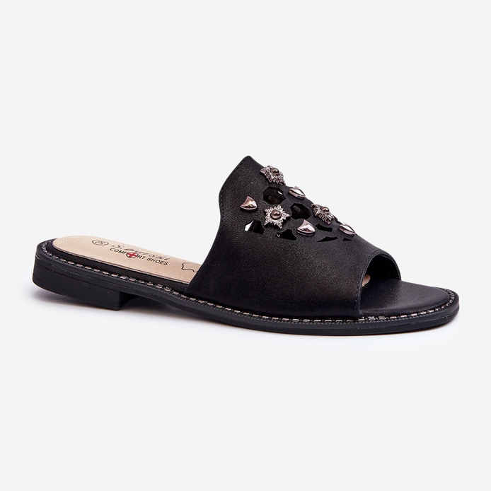 Chanclas Mujer Brillantes Con Adornos S.Barski KV27-063 Negro 1