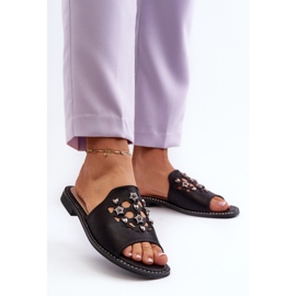 Chanclas Mujer Brillantes Con Adornos S.Barski KV27-063 Negro 3
