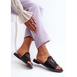 Chanclas Mujer Brillantes Con Adornos S.Barski KV27-063 Negro 7